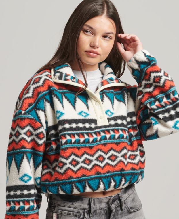 mujer Superdry multi top polar estampado con media cremallera 2R68Z5785