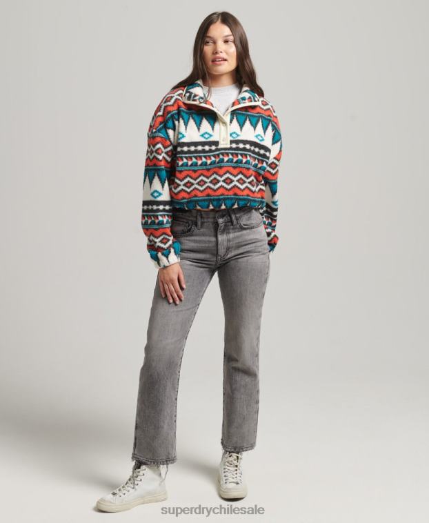 mujer Superdry multi top polar estampado con media cremallera 2R68Z5785