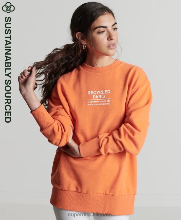 mujer Superdry naranja sudadera con capucha reciclada 2R68Z5971
