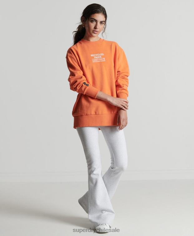 mujer Superdry naranja sudadera con capucha reciclada 2R68Z5971