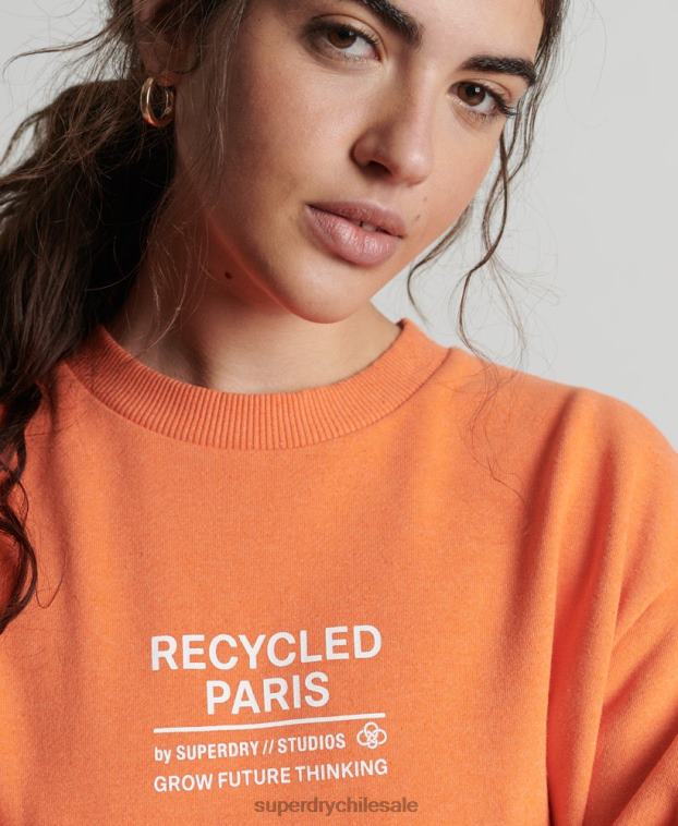 mujer Superdry naranja sudadera con capucha reciclada 2R68Z5971