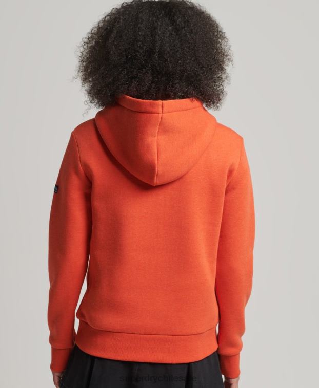 mujer Superdry naranja sudadera con capucha y logo vintage 2R68Z3502