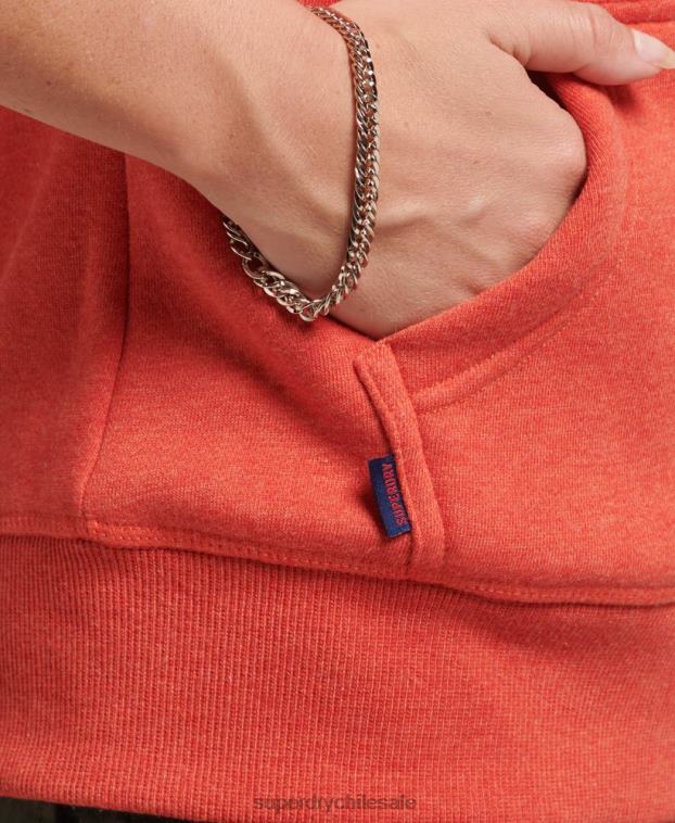 mujer Superdry naranja sudadera con cremallera y logo Essential de algodón orgánico 2R68Z5744