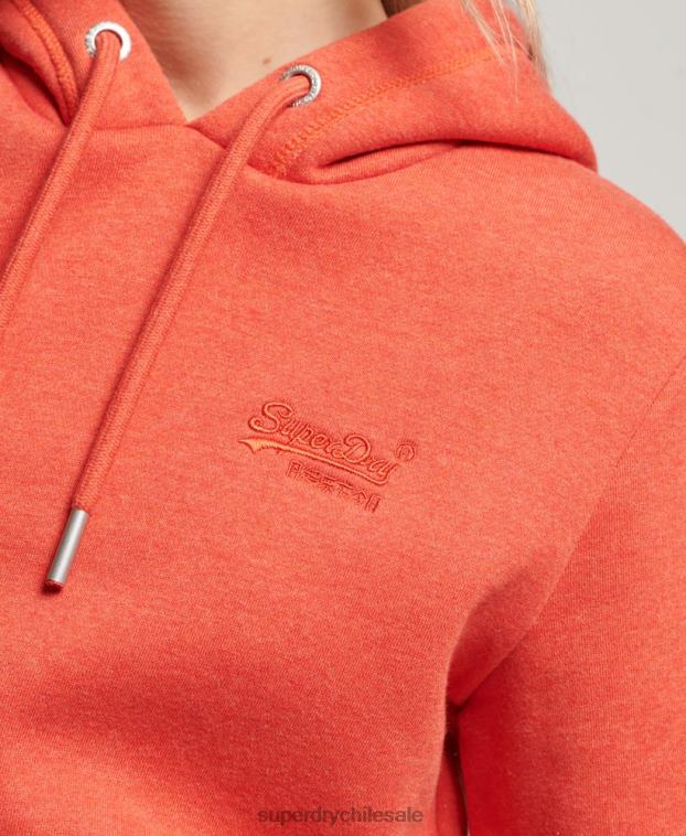 mujer Superdry naranja sudadera con logo bordado 2R68Z3371