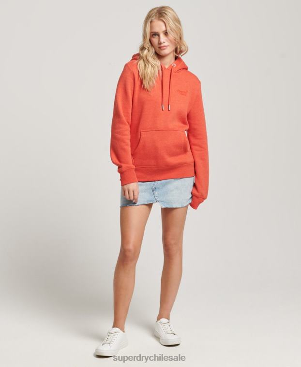 mujer Superdry naranja sudadera con logo bordado 2R68Z3371
