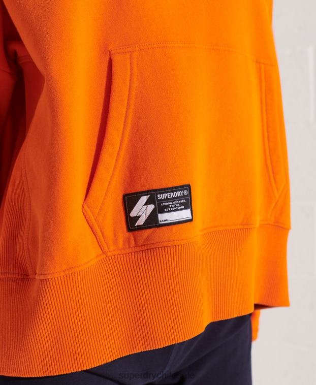 mujer Superdry naranja sudadera corta con logo cooperado 2R68Z6145