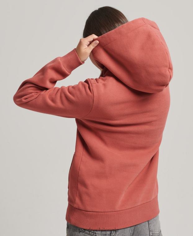 mujer Superdry naranja sudadera estilo universitario con capucha 2R68Z3398