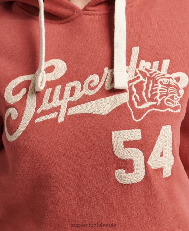 mujer Superdry naranja sudadera estilo universitario con capucha 2R68Z3398