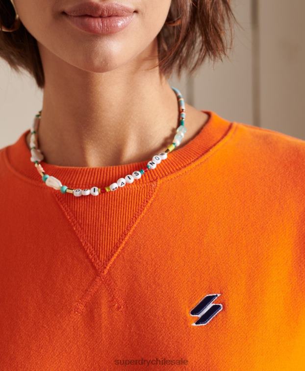 mujer Superdry naranja sudadera oversize code essential de algodón orgánico 2R68Z6044