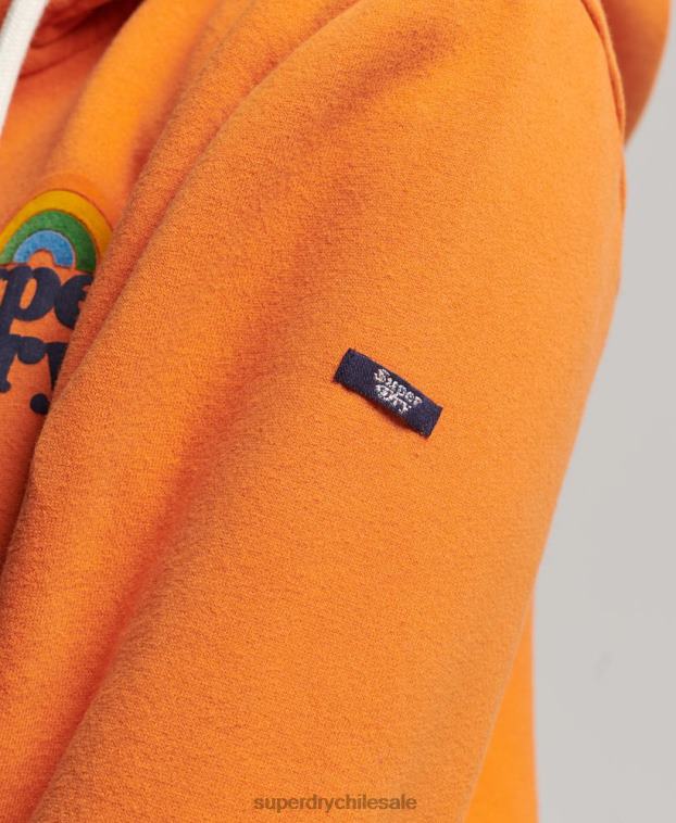mujer Superdry naranja sudadera vintage con cremallera y arcoíris 2R68Z2288