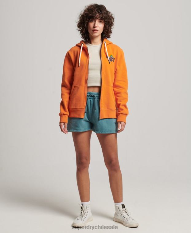 mujer Superdry naranja sudadera vintage con cremallera y arcoíris 2R68Z2288