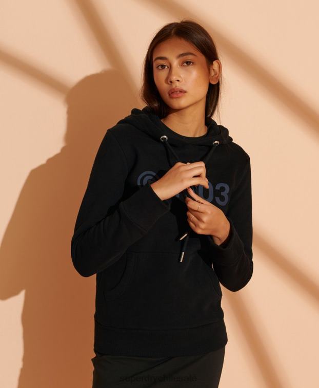 mujer Superdry negro 2003 sudadera con capucha 2R68Z5948