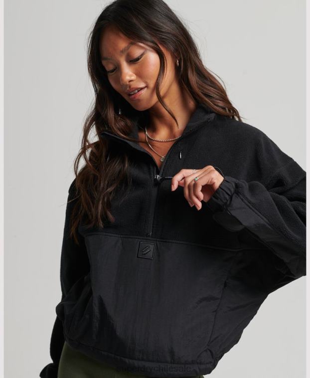 mujer Superdry negro forro polar híbrido tecnológico 2R68Z5756