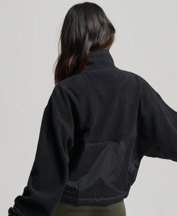 mujer Superdry negro forro polar híbrido tecnológico 2R68Z5756