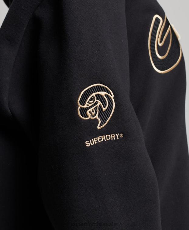 mujer Superdry negro sudadera colegial vintage 2R68Z5811