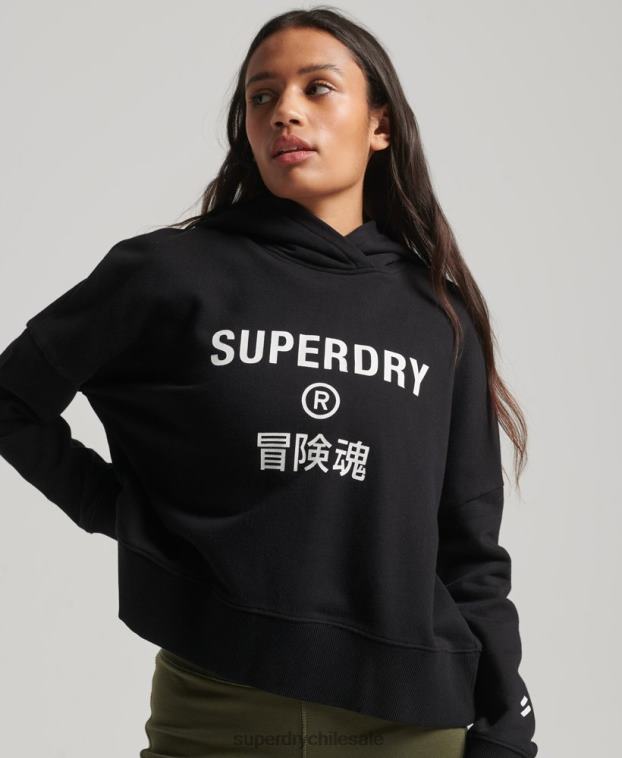 mujer Superdry negro sudadera con capucha core sport 2R68Z2302