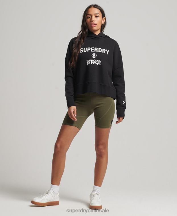 mujer Superdry negro sudadera con capucha core sport 2R68Z2302