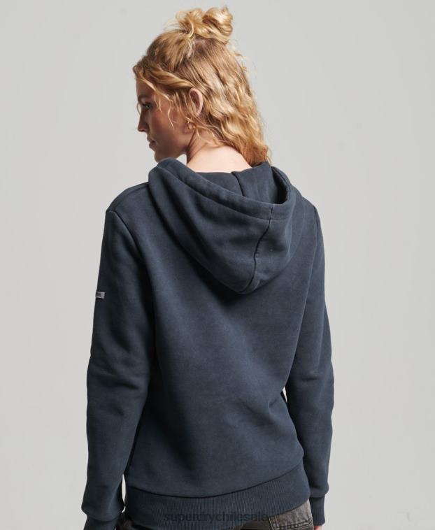 mujer Superdry negro sudadera con capucha de metal de la marca 2R68Z3300