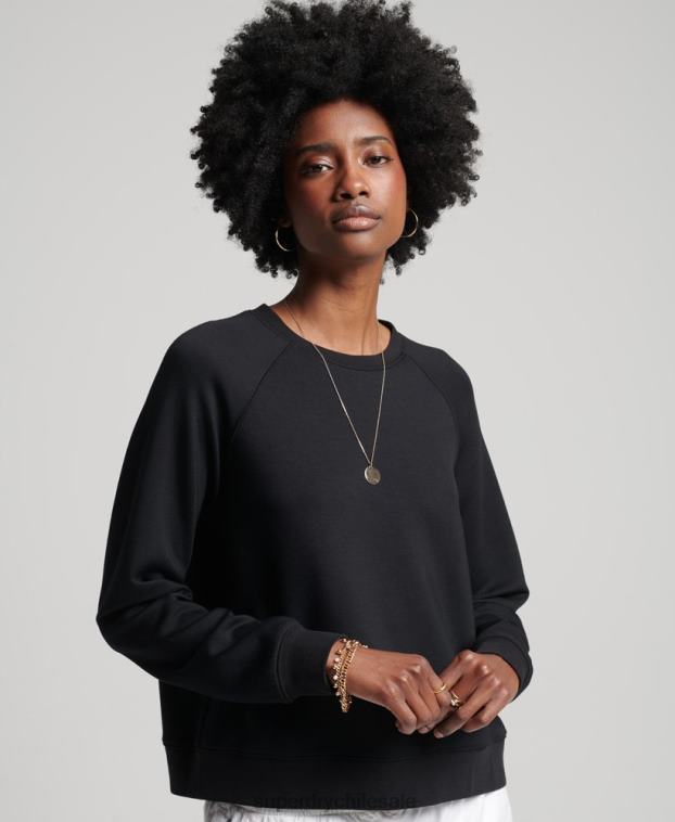 mujer Superdry negro sudadera con capucha de modal 2R68Z5788