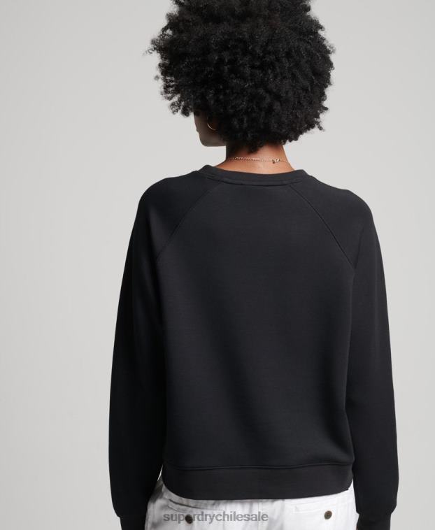 mujer Superdry negro sudadera con capucha de modal 2R68Z5788