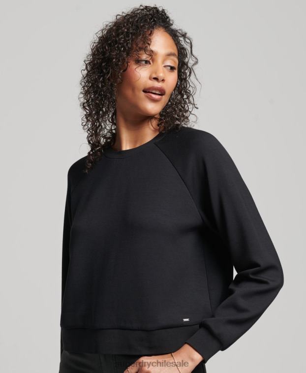 mujer Superdry negro sudadera con capucha de modal 2R68Z6065