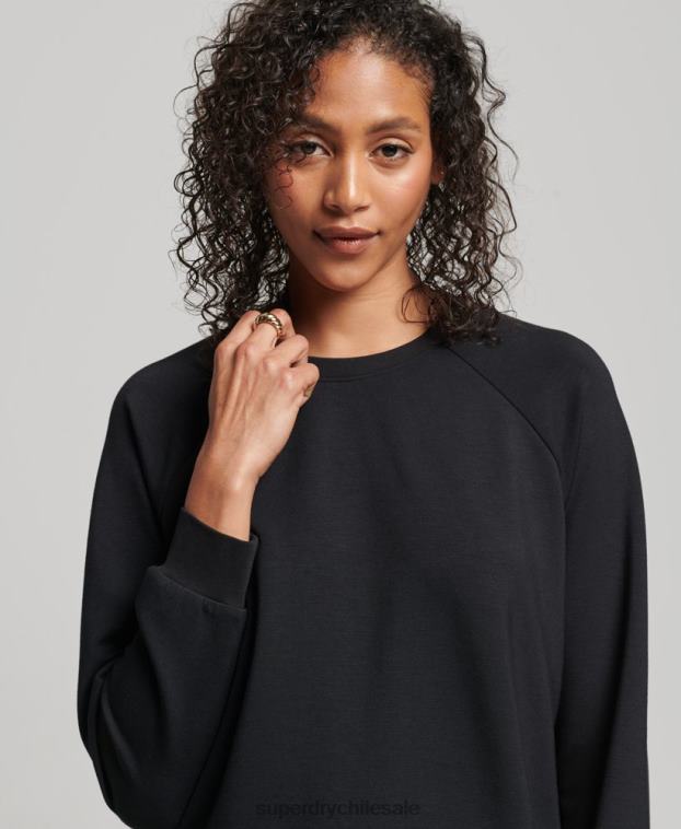 mujer Superdry negro sudadera con capucha de modal 2R68Z6065