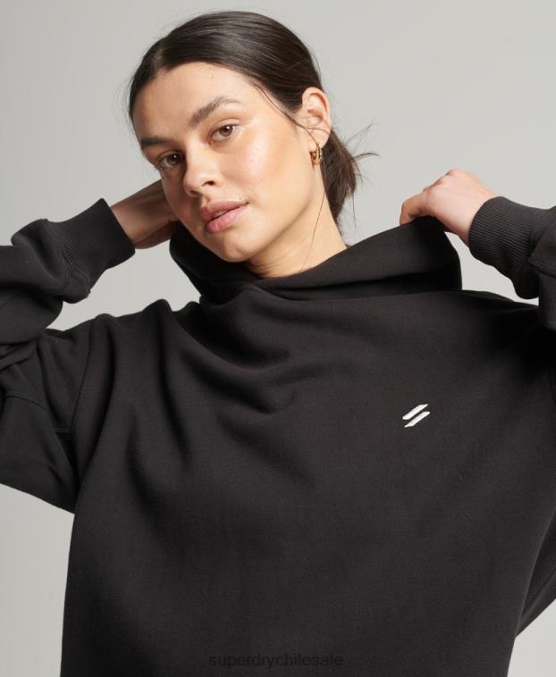 mujer Superdry negro sudadera con capucha extragrande 2R68Z5988