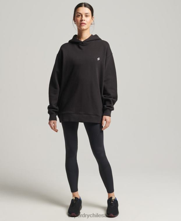 mujer Superdry negro sudadera con capucha extragrande 2R68Z5988