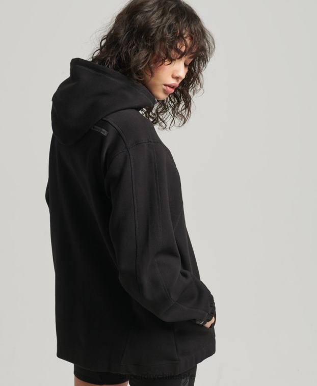 mujer Superdry negro sudadera con capucha extragrande Code Tech 2R68Z5789