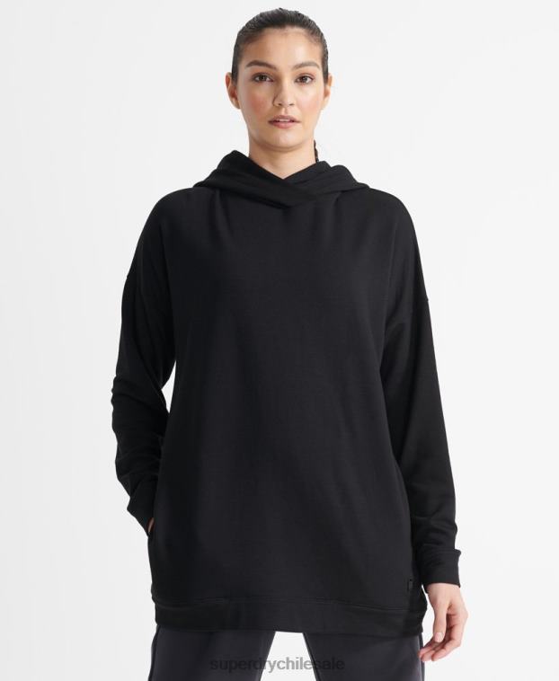 mujer Superdry negro sudadera con capucha holgada flexible 2R68Z6080