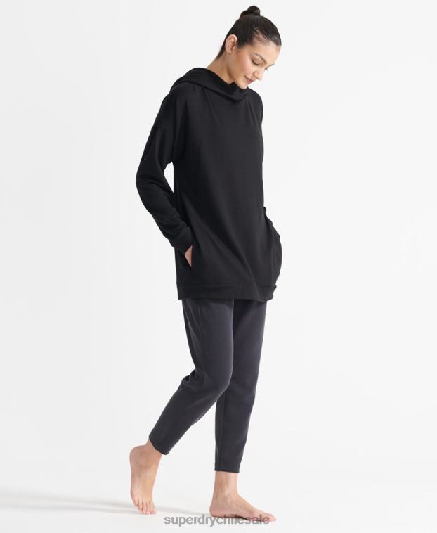 mujer Superdry negro sudadera con capucha holgada flexible 2R68Z6080