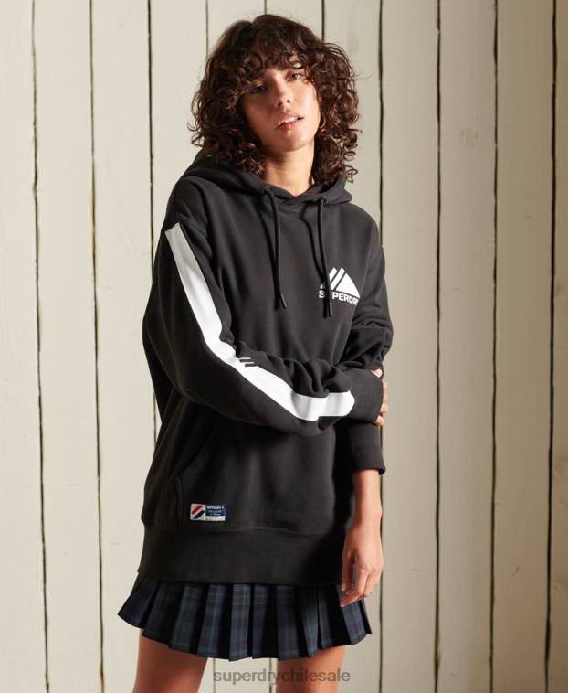 mujer Superdry negro sudadera con capucha holgada mountain sport mono 2R68Z6076