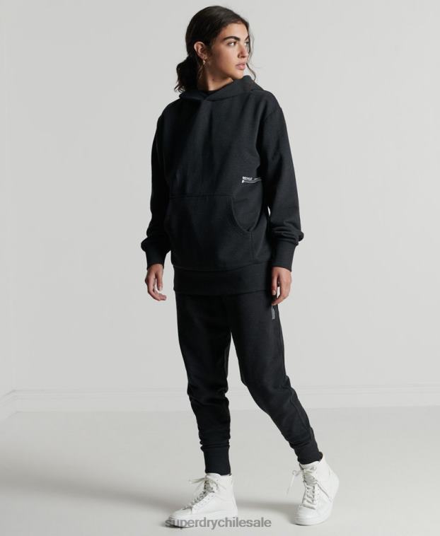 mujer Superdry negro sudadera con capucha micro reciclada 2R68Z5973