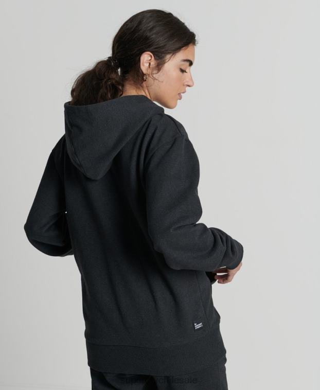 mujer Superdry negro sudadera con capucha micro reciclada 2R68Z5973