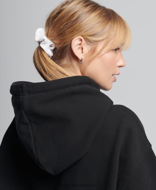 mujer Superdry negro sudadera con capucha oversize de chenilla 2R68Z5954