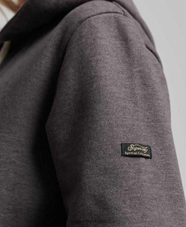 mujer Superdry negro sudadera con capucha y logo vintage 2R68Z3440