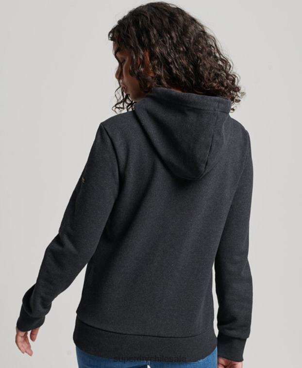 mujer Superdry negro sudadera con capucha y motivo floral vintage 2R68Z3461