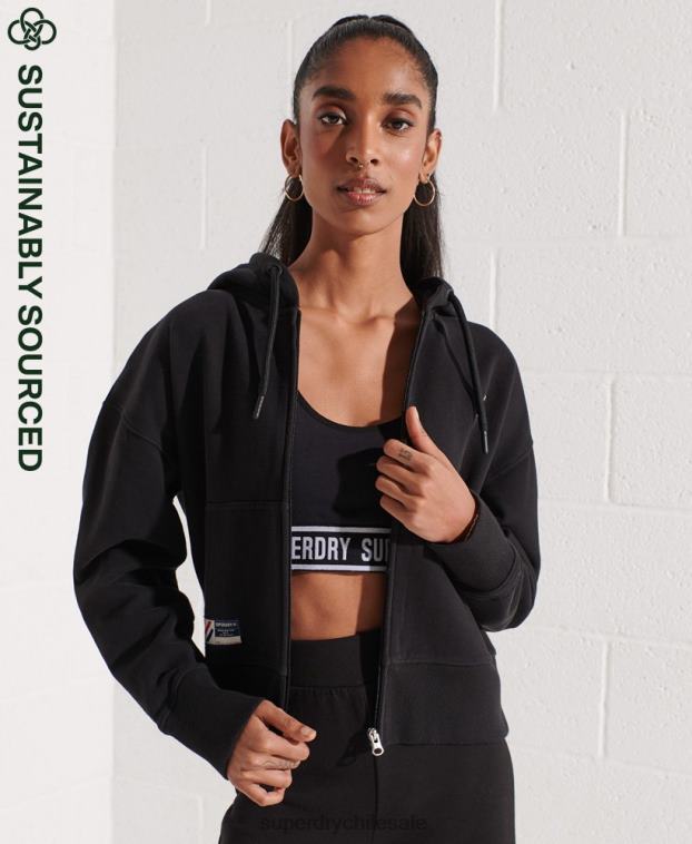 mujer Superdry negro sudadera con cremallera code essential 2R68Z5944