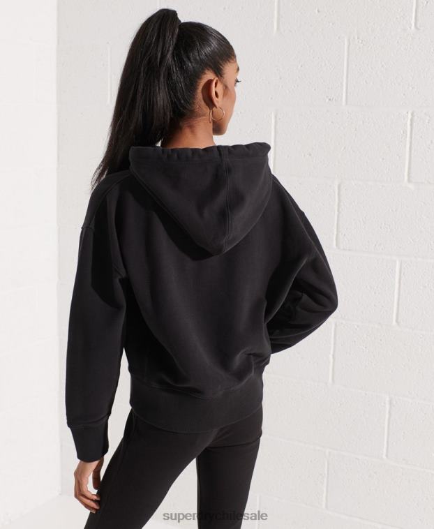 mujer Superdry negro sudadera con cremallera code essential 2R68Z5944