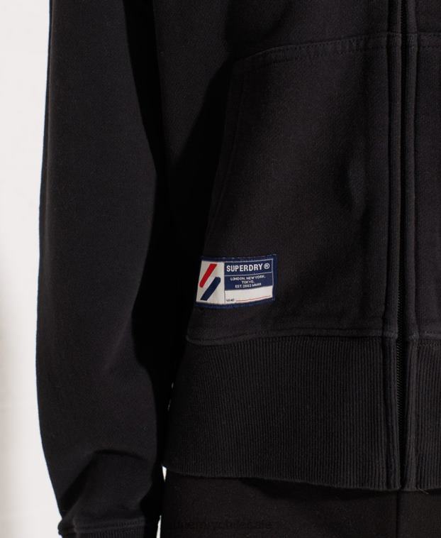 mujer Superdry negro sudadera con cremallera code essential 2R68Z5944