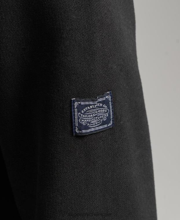 mujer Superdry negro sudadera con detalle de pedrería y logo vintage 2R68Z5772