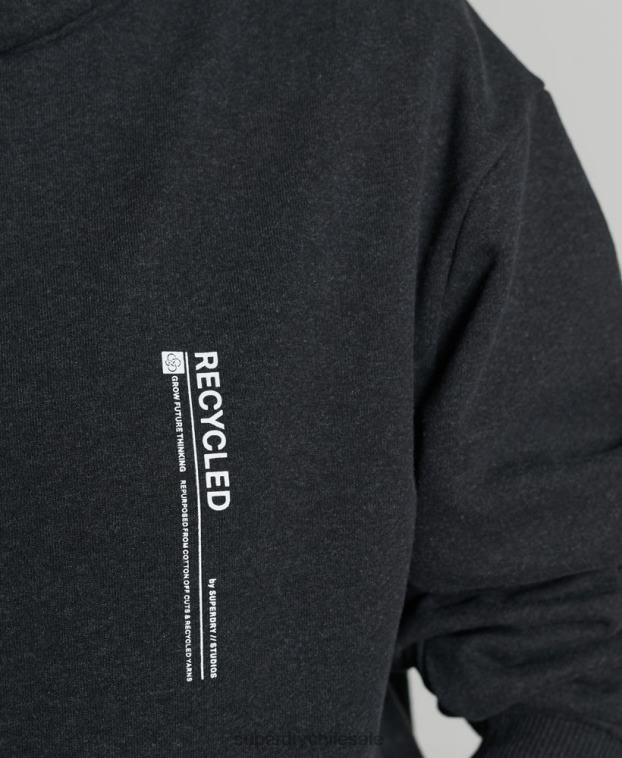 mujer Superdry negro sudadera con micro lateral reciclado 2R68Z5974