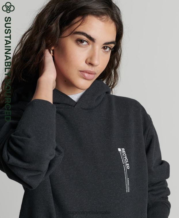 mujer Superdry negro sudadera con micro lateral reciclado 2R68Z5974