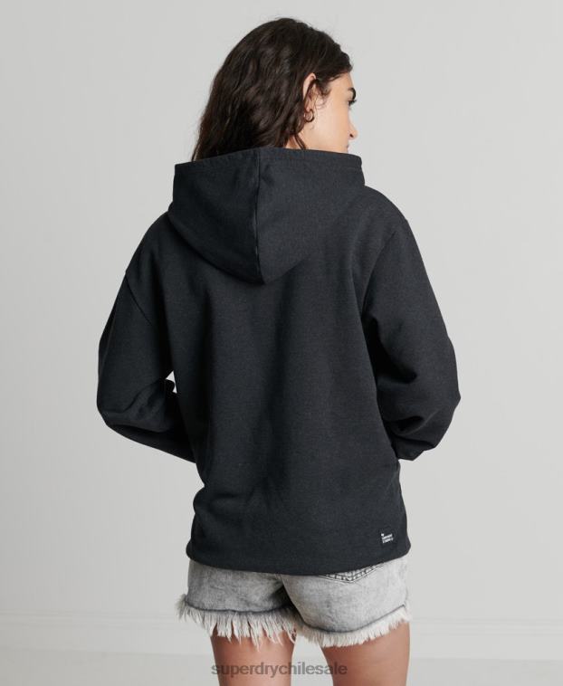 mujer Superdry negro sudadera con micro lateral reciclado 2R68Z5974