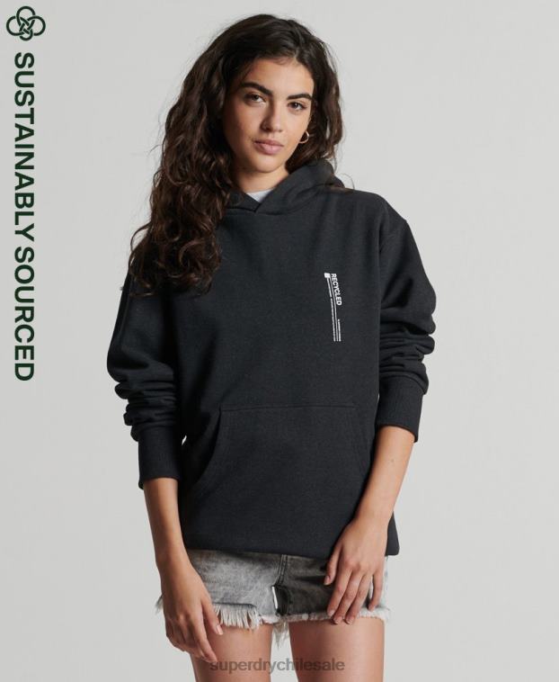mujer Superdry negro sudadera con micro lateral reciclado 2R68Z5974