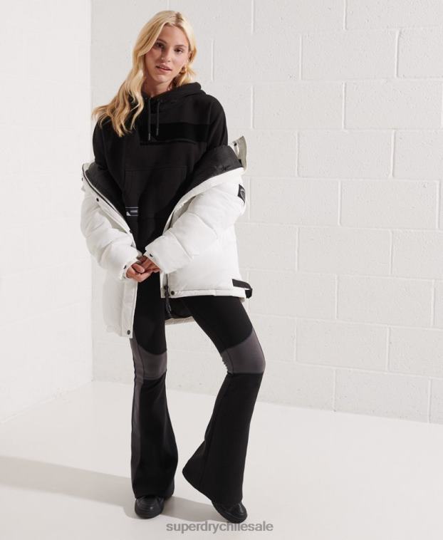 mujer Superdry negro sudadera corta con capucha mountain sport negra 2R68Z6096