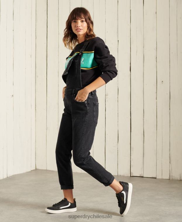 mujer Superdry negro sudadera oversize con logo Core 2R68Z5858