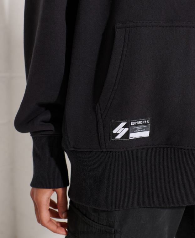 mujer Superdry negro sudadera oversize con micrologo 2R68Z5843