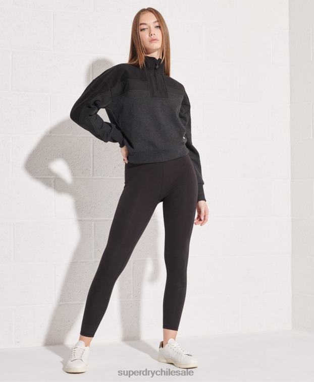mujer Superdry negro sudadera sportstyle dolman con cremallera 1/4 2R68Z3492