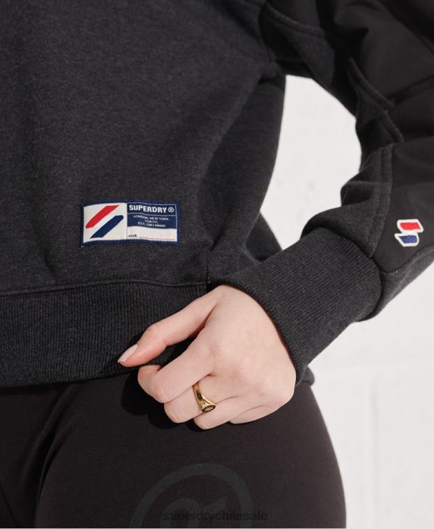 mujer Superdry negro sudadera sportstyle dolman con cremallera 1/4 2R68Z3492